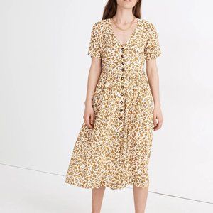 Madewell Button-Front Midi Dress in Batik Vine